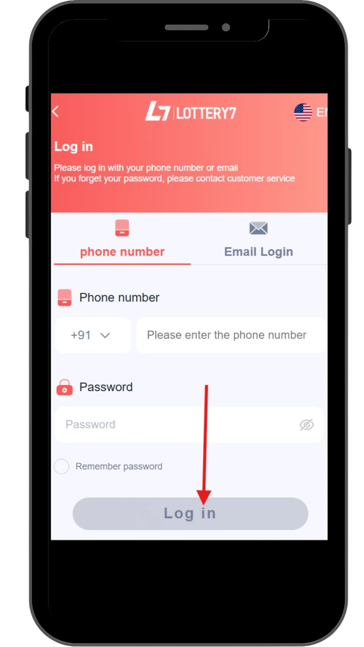 Tap login button